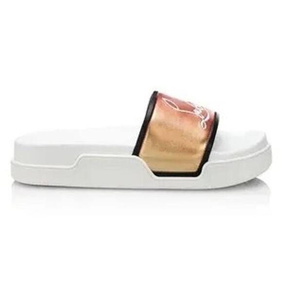 Christian Louboutin Ombre Leather Red Bottom Slide Size 44 | Designer Sandal NEW - Picture 2 of 16